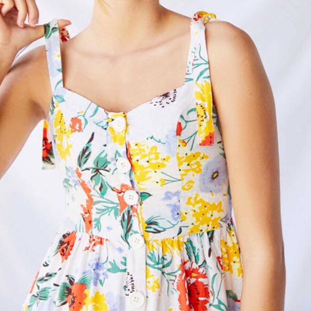 UO Positano Tie-Shoulder Midi Dress